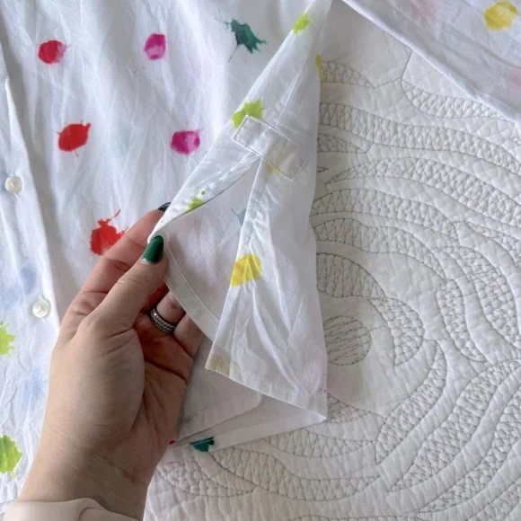 Vilagallo Multicolor Polka Dot Button Down Shirt - Picture 4 of 12